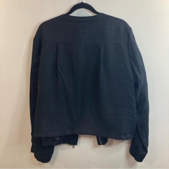 DKNY Sz XL Soft Shell Moto Zipper Closure Uncollared Convertible Sleeve Javkey - Picture 11 of 13